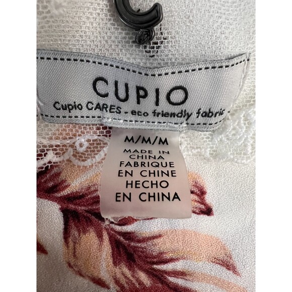 Cupio Women's Short Sleeve Floral Button Down Tiered Shirt Dress Rayon Size M - Picture 3 of 8